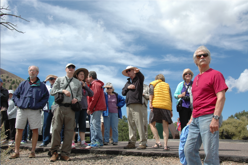 David Dallmeyer leading an Osher Lifelong Learning Institute (OLLI) trip at the Grand Canyon.