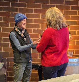 Mary Freeman receives a Lifetime Achievement Award from the Southeastern Fishes Council